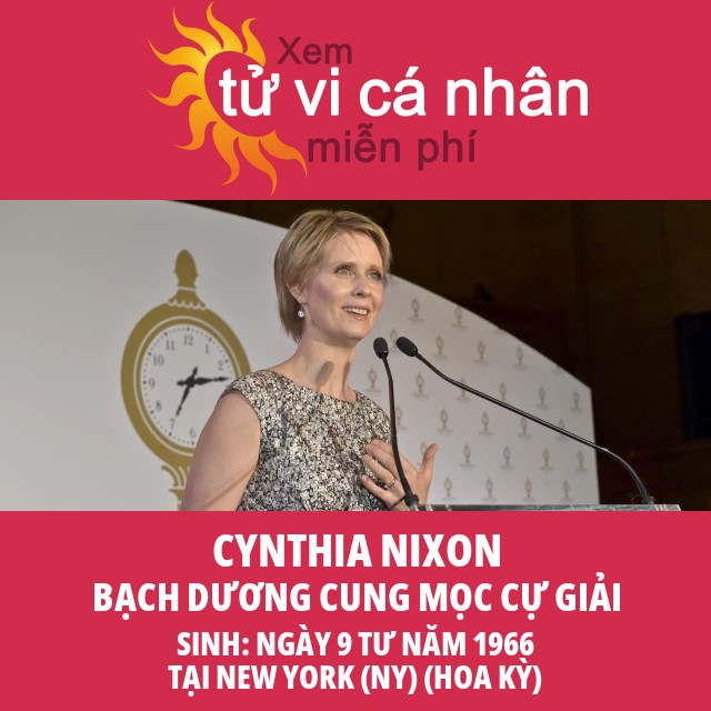 Thông tin Chiêm tinh Bạch Dương của Cynthia Nixon