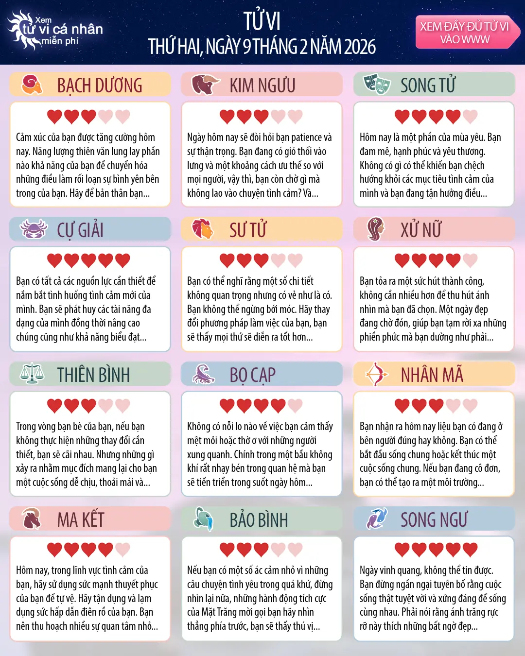 Bọ Cạp: tử vi của bạn cho 11, tháng 2 năm 2026