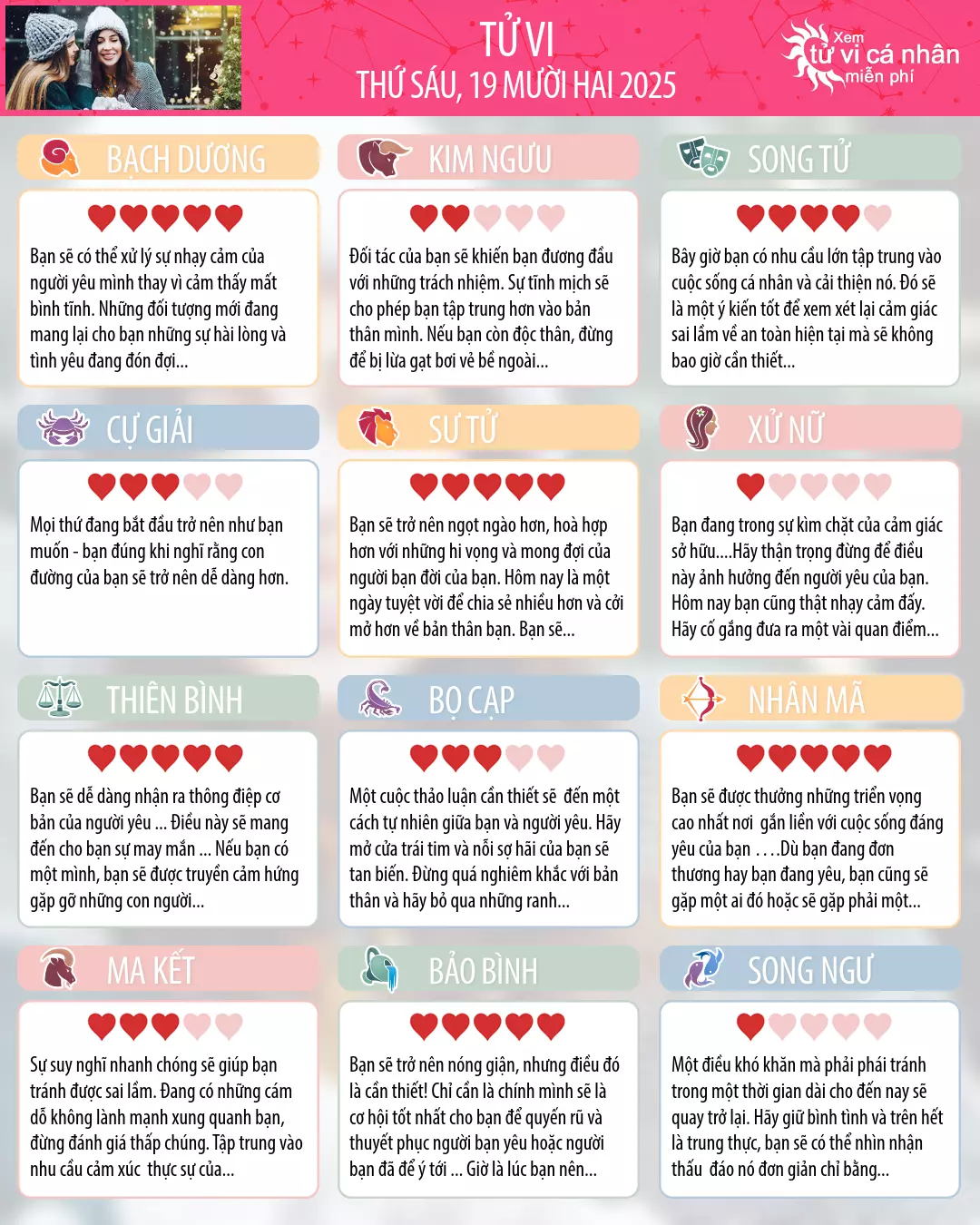 Song Ngư: tử vi ngày mai của bạn, 19, tháng 12 năm 2025