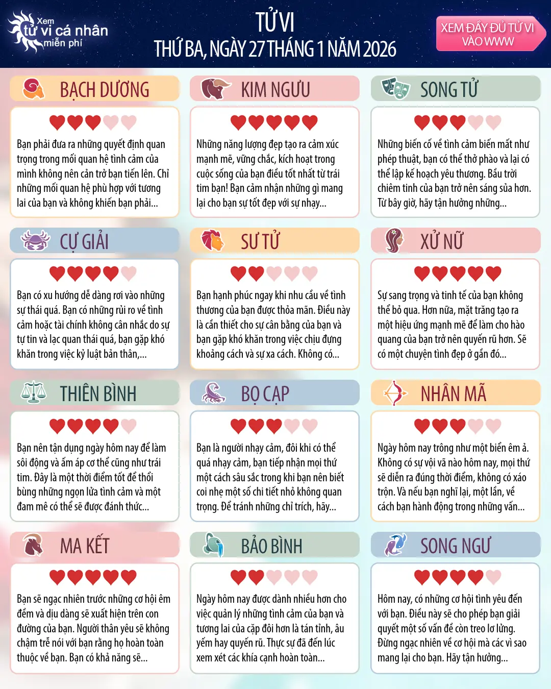 Ma Kết: tử vi của bạn cho 29, tháng 1 năm 2026