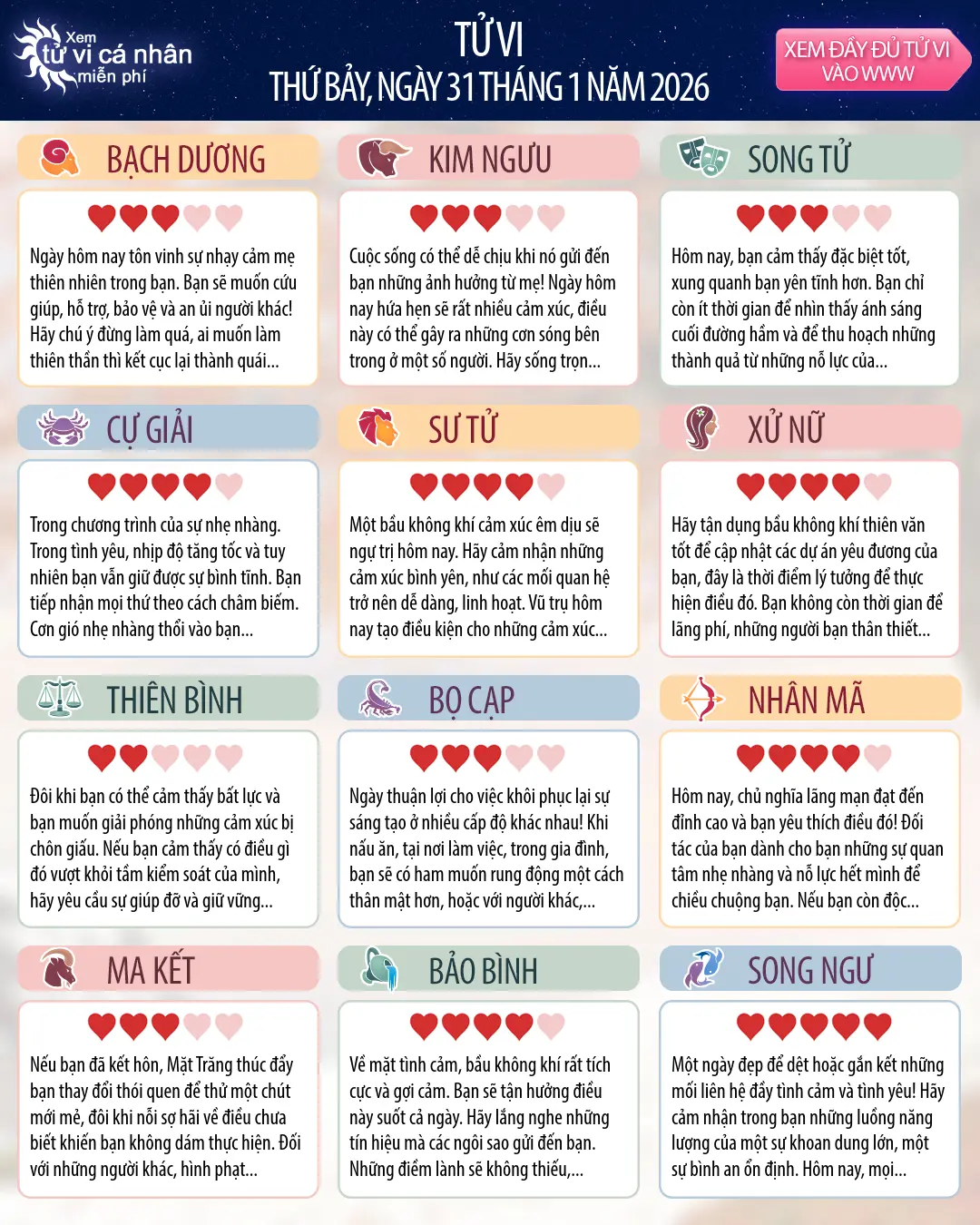 Xử Nữ: tử vi ngày mai của bạn, 1, tháng 2 năm 2026